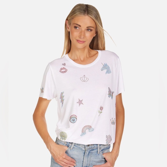 Lauren Moshi Tops - Lauren Moshi Wolf Crystal Fantasy Elements Vintage Boyfriend Tee T-Shirt XS S M